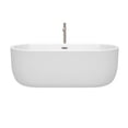 thumbnail image 3 of Juliette 67 Inch Freestanding Bathtub in White with Floor Mounted Faucet, Drain and Overflow Trim in Brushed Nickel, 3 of 7