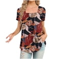 thumbnail image 1 of Fiudx Ofertas Relámpago Mujer Moda Casual Manga Corta Suelta Camiseta Blusa Tops, 1 of 4