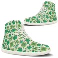 thumbnail image 4 of Psesaysky PU Leather Barefoot Shoes for Women Girls Lace-Up Sneakers Four Leaf Clover Print Sneakers Lightweight Comfortable Walking Shoes, 4 of 8