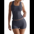 thumbnail image 1 of Conjunto de Shorts Deportivos Ajustados para Mujer: Top Sin Mangas y Shorts Gris Oscuro XL, 1 of 8