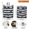 thumbnail image 5 of Yayeee 4 Pack Qtip Holder Bathroom Cotton Swab Canister with Lid Clear Dispenser Set, Dark Sharks, 5 of 6