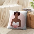 thumbnail image 4 of LALILO Throw Pillow Covers Pretty African American Bride Her Dress Cushion Cover 18" x 18", 2 Pack, 4 of 6