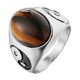 thumbnail image 1 of Mens Yin Ying Yang Tiger Eye Stone Stainless Steel Rings Size 7-13 Accessories Jewelry-Silver-9-Product code 4767 Silver 9, 1 of 4