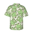 thumbnail image 3 of Balery Cute Frog Print Men's Hawaiian Shirts Short Sleeve Beach Shirt Relaxed Fit Vacation Button Down Shirts-Small, 3 of 9