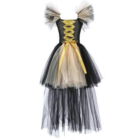 

Girl Summer Dress Toddler Kids Baby Girls Magnificent Witch Rainbow Black Gown Fancy Dress Up Party Tutu Dress Tulle Dresses Soft Dress Clothes for Girls Party Dress E 7-8T