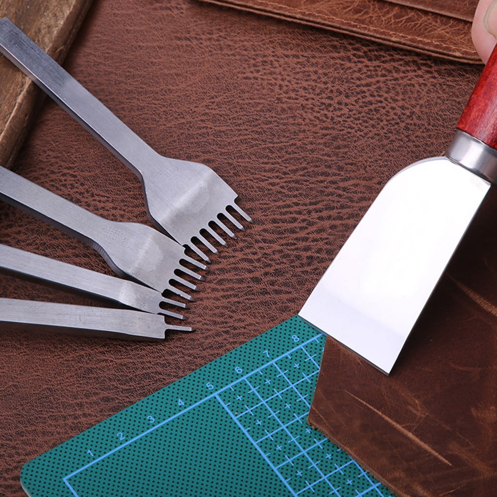 Leather Craft Tool Kit Leather Hand Sewing Repair Kit Stitching Punch Carving Work Groover Set DIY Tool Set Professional