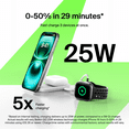 thumbnail image 4 of Belkin MagSafe Charger Compatible, 2-in-1 Qi2 Wireless Charging Station 25W, Convertible Wireless Charger for iPhone 16, AirPods, Portable Phone Stand for Travel w/ USB-C Port, 45W Adapter - White, 4 of 6