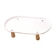 thumbnail image 4 of Soporte para comedero de gato con patas de madera resistentes, antivómitos, para mascotas. Blanco 38cmx21cm, 4 of 9