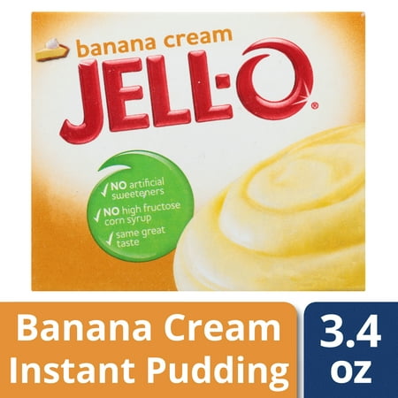 (3 Pack) Jell-O Banana Cream Instant Pudding, 3.4 oz