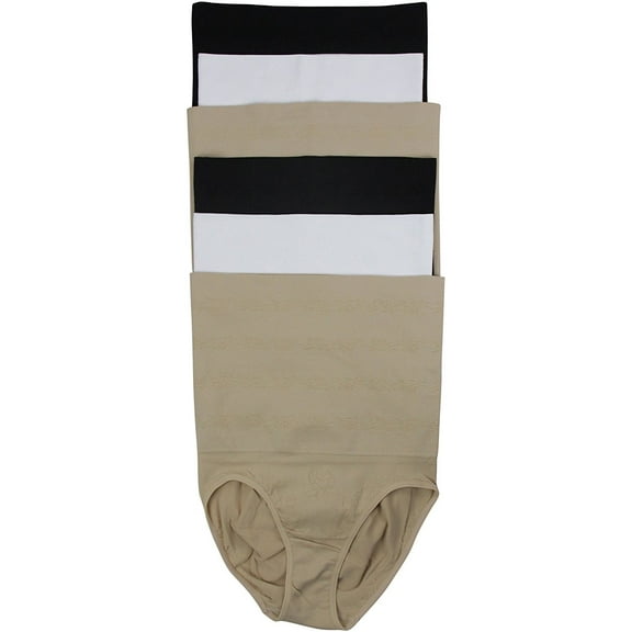 ToBeInStyle Womens Pack of 6 Seamless High-Waisted Compression Layer Shaping Briefs