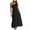 Black, variant on Women's Elegant Casual Ruffle Flowy Tea Length A Line Dress Drop Waist Tiered Sleeveless Beach Sundress One Shoulder Elastic Dress for Girls Army Green S