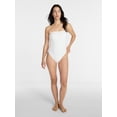 thumbnail image 3 of Time and Tru Women's and Women's Plus Eyelet Bandeau One Piece Swimsuit with Side Shirring, Sizes XS-3X, 3 of 6