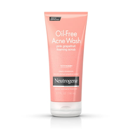 Neutrogena Oil-Free Pink Grapefruit Acne Wash Face Scrub, 6.7 (Best Korean Skincare For Oily Acne Prone Skin)