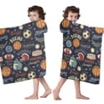 thumbnail image 4 of Navy Blue Baseball Football Pattern Hooded Bath Towel，50"x30" for Ages 3 To 12 Kids, Quick Dry Lightweight Soft Microfiber Hood Beach Towel Cover Up for Kids, 4 of 7