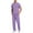 Purple, variant on Aofany Scrubs Set for Men - Classic V-Neck Stretch Top & Straight Pants Drawstring with Pocket, Elastic Waistband