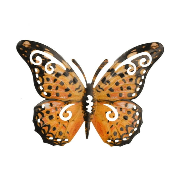 Metal Butterfly Wall Hanging Decor Home Art Craft | Decorative Ironwork for Living Room, Bathroom, Porch | Indoor/Outdoor Ornament with Intricate Wing Design, Garden Accent Piece(C)