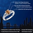 thumbnail image 2 of Gem Stone King 925 Sterling Silver Brown Tiger Eye and White Diamond 3 Stone Engagement Ring for Women | 1.32 Cttw | Oval 8X6MM | Round 2MM | Gemstone Birthstone | Size 5, 2 of 6