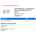 thumbnail image 2 of Spark Plug Wire Set - Compatible with 1979 - 1980 Dodge Aspen 3.7L 6-Cylinder, 2 of 2
