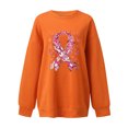 thumbnail image 4 of Simua Breast Cancer Awareness Sweatshirt for Women Pink Ribbon Sweatshirts We Fight Together Loose Pullover Tee, 4 of 4