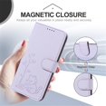 thumbnail image 4 of Wallet Leather Case For Motorola Moto G 5G 2025 / 2026 6.7",with Card Holder,wristband, Shockproof Kickstand Embossed Little Cat Watering Tree Phone Case,Light Purple, 4 of 8