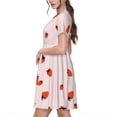 thumbnail image 2 of Rateoe Strawberry Pattern Women’s Short Sleeve Dress – Casual Elegant Summer A-Line Dress for Everyday Wear, 2 of 6