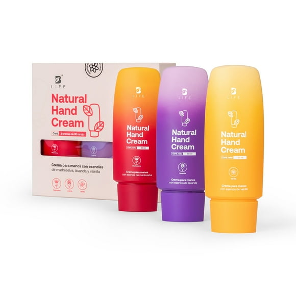 Kit 3 Cremas Para Manos Varios Aromas B Life | 80 ml c/u | Con Vitamina E y Niacinamida.
