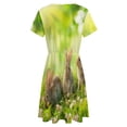 thumbnail image 5 of Cute Little Easter Bunnies on Green Grass Women's Dress Short Sleeve Summer Sundress Summer Women Clothes, 5 of 7