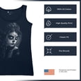 thumbnail image 6 of Sugar Skull Lace Women's Tank Top Black White Day of the Dead Gothic Beauty Monochrome Dia de Los Muertos Elegant, 6 of 7