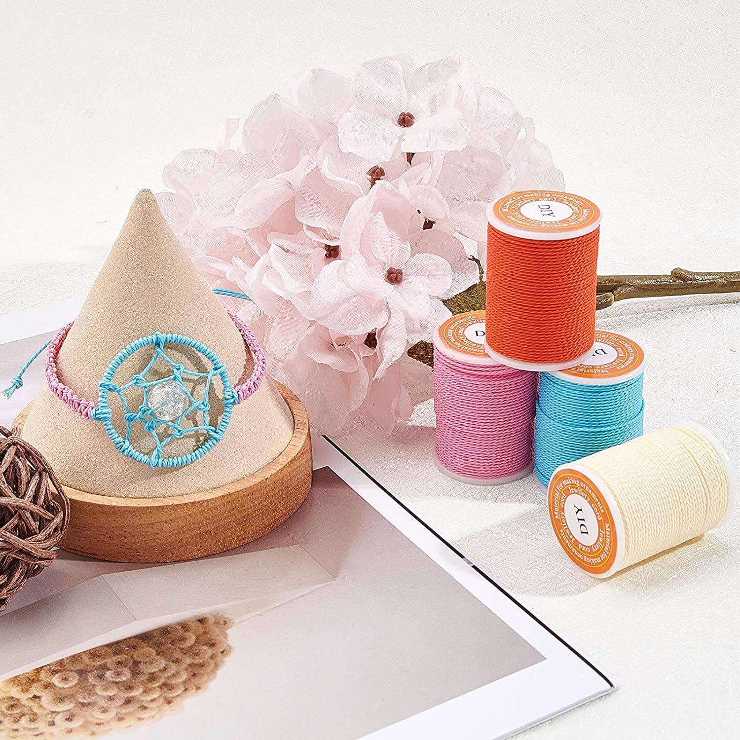 264 Yard 1mm Waxed Polyester Cord Twisted Sewing Waxed Thread Stitching Thread Cord for for DIY Bracelets Necklace Jewelry Making Friendship Bracelet - 22 Colors