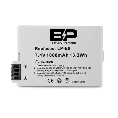 BP Li-ion Replacement Canon LP-E8 Battery for Canon EOS Rebel T3i  T2i  T4i  T5i  EOS 600D  550D  650D  700D  Kiss X5  X4  Kiss X6  LC-E8E