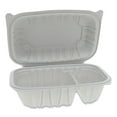 thumbnail image 2 of Pactiv Vented Microwavable Takeout Container 2-Compartment White 170/Carton, 2 of 6