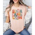 thumbnail image 3 of Sixth Grade Crew Shirt for Girls Colorful Vintage Retro Back to School Graphic T-Shirt for Kids and Adults Peach Shirt Adult Small, 3 of 4