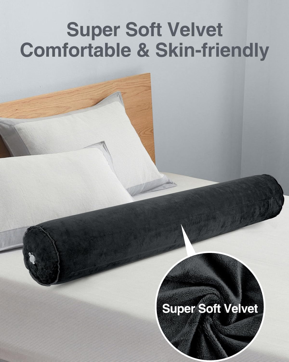 Inflatable Body Pillow For Adults  Travel Pillows Side Sleeper 47inch Long Round Bolster Bed Cylinder Hugging Sleeping Etc.