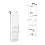 Space-Saving Corner Cabinet with Glass Doors / Three-Tier Storage for Liquor