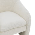thumbnail image 6 of NPD Furniture Zella 19.5" Faux Shearling Fabric Accent Arm Chair in Beige, 6 of 9