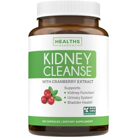 Healths Harmony Kidney Cleanse, Kidney Support Supplement with Cranberry Extract, 120 Capsules