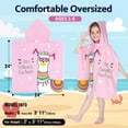 thumbnail image 4 of Hooded Kids Beach Towels - Toddler Bath Towel Girls Swim Cover-ups for Ages 1 to 6 Kids Pool Towels Quick Dry Lightweight Soft Microfiber Poncho Towel (Unicorn), 4 of 4