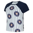 thumbnail image 2 of Women's-Concepts Sport  White Houston Astros Outbound Pinstripe Raglan Top, 2 of 3