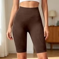 thumbnail image 5 of Women's High Waist Seamless Yoga Shorts, Control Lifting Fitness Shorts,Coffee,XL, 5 of 8