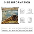 thumbnail image 5 of PHYHOO Vintage Retro Style Relax You're on Lake Time Boat and Paddle Pattern Linen Throw Pillow Case Cushion Cover for Sofa Home Decorative Square  White, 5 of 5