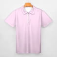 thumbnail image 3 of Pure Pink Men Zipper T-shirt Summer Casual Short Sleeve T-shirt Top, 3 of 7