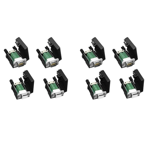 DB9 Solderless RS232 D-SUB Serial to 9Pin Port Terminal Male Female Adapter Connector Breakout Board (4-Male+4-Female)