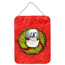 Shih Tzu Christmas Wreath Wall or Door Hanging Prints