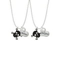 thumbnail image 1 of Delight Jewelry Acrylic Small Black Skull Mother & Daughter Heart Necklaces (Set of 2), 19"+2", 1 of 4