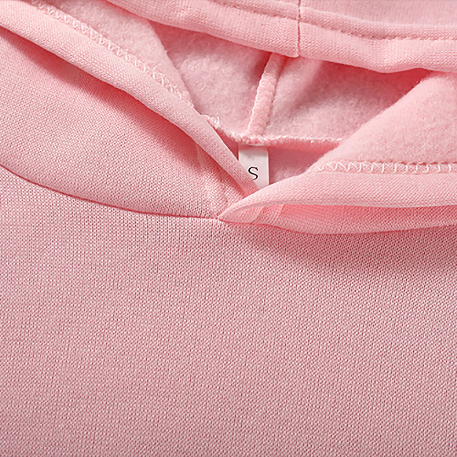 ibuvkizy Two Piece Sets for Women Fall Winter Solid Color Long Sleeve Hooded Sweatshirt and Pant Tracksuit Sport Suit Pink,L