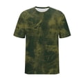 thumbnail image 6 of ZunFeo Mens Tie Dye Shirts Oversized Curved Hem Crew Neck Short Sleeve Soft Stretchy Casual Tee Top Army Green,Size 2XL, 6 of 6