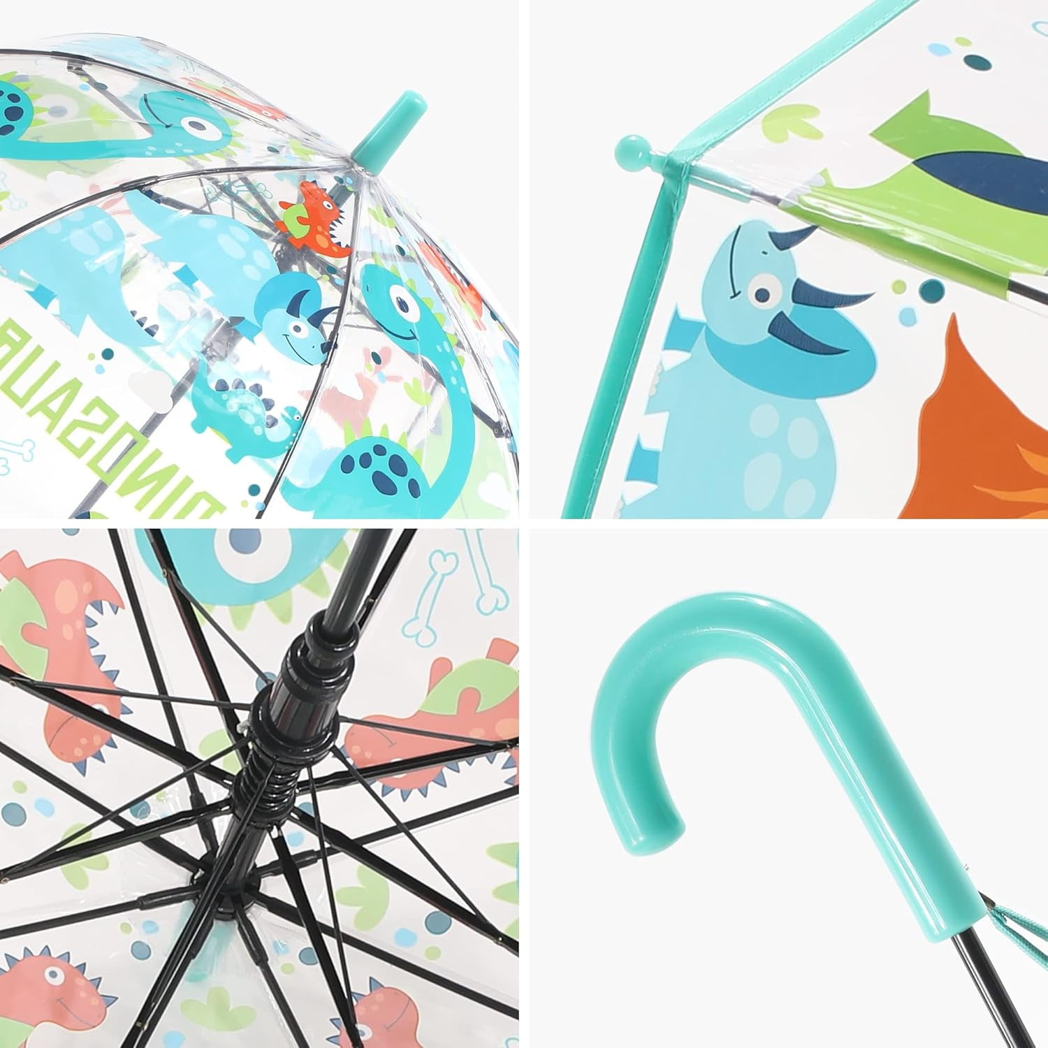 MGH 2 PCS Kids Clear Umbrellas for Rain Dome Bubble Umbrella Windproof for Toddler Boys Girls
