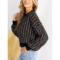 thumbnail image 5 of Cupshe Women's Rainbow Stitching Drop Sleeve Semi-cropped Sweater Top, Sizes XS-XL, 5 of 8