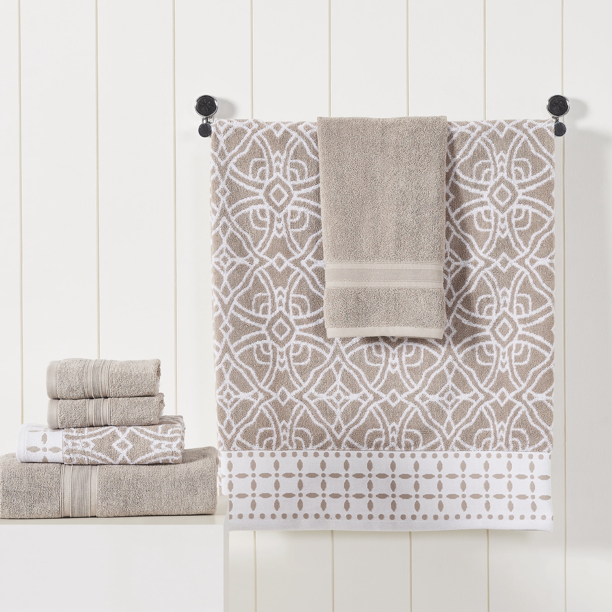 Modern Threads Monroe 6-Piece Cotton Bath Towel Set, Fawn