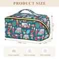 thumbnail image 4 of FORMRS Makeup Bag Travel Cosmetic Organizer for Women Fold Flat Zipper Pouch with Handle, Green Cartoon Truck Pattern, 4 of 8
